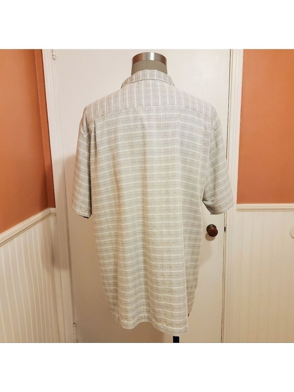 Alfani Mens Grey White Plaid Modal Blend Shirt 2XL - Picture 6 of 10